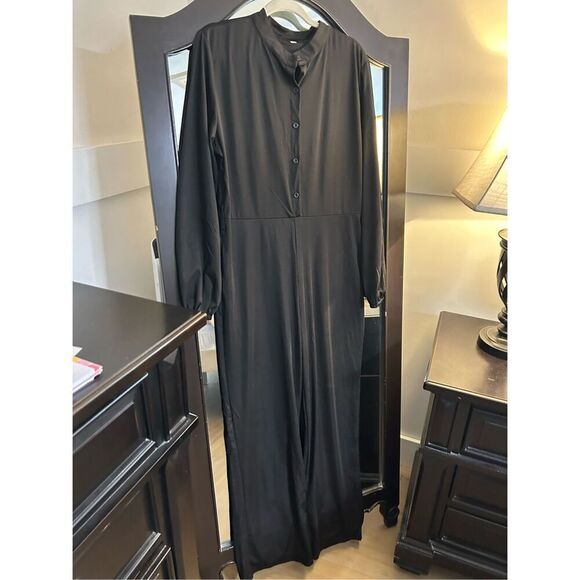 NEW Jumpsuit Elegant Wide Leg Pants Pockets XL NO BELT - Picture 7 of 7